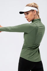 Zip Up Exposed Seam Top with Pockets - Shah S. Sahota