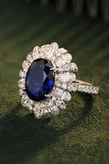 5 Carat Lab-Grown Sapphire Flower Shape Ring - Shah S. Sahota