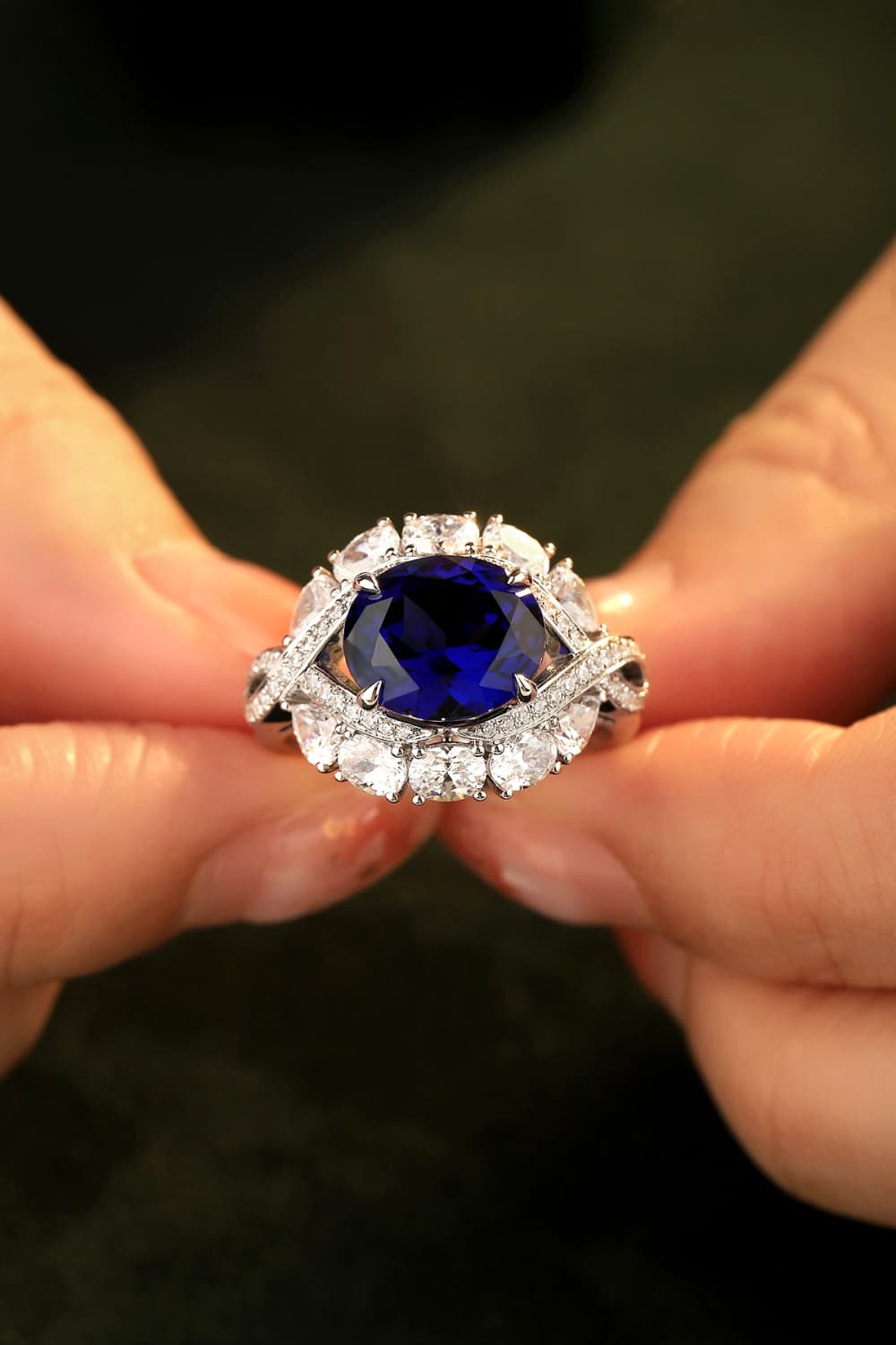 5 Carat Lab-Grown Sapphire Platinum-Plated Ring - Shah S. Sahota