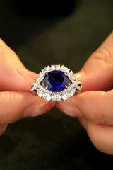 5 Carat Lab-Grown Sapphire Platinum-Plated Ring - Shah S. Sahota