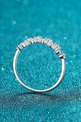 Moissanite Rhodium-Plated Half-Eternity Ring - Shah S. Sahota