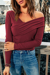 V-Neck Long Sleeve Top - Shah S. Sahota