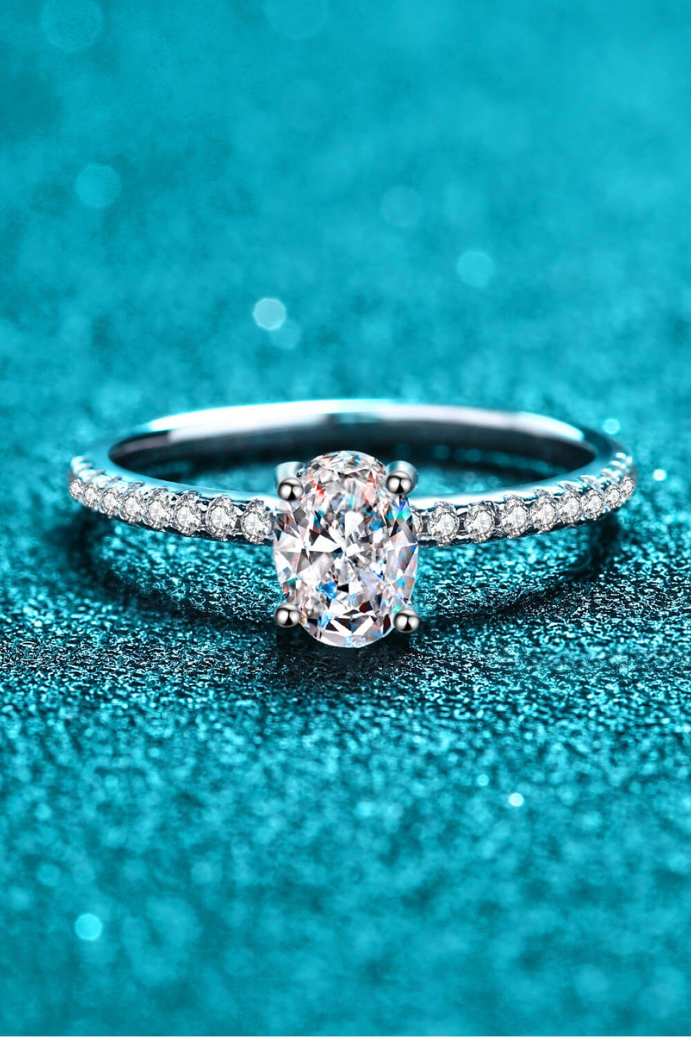 925 Sterling Silver Inlaid 1 Carat Moissanite Ring - Shah S. Sahota