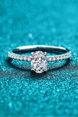 925 Sterling Silver Inlaid 1 Carat Moissanite Ring - Shah S. Sahota