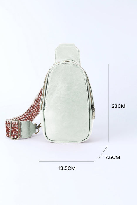 Faux Leather Zipped Crossbody Chest Bag - Shah S. Sahota
