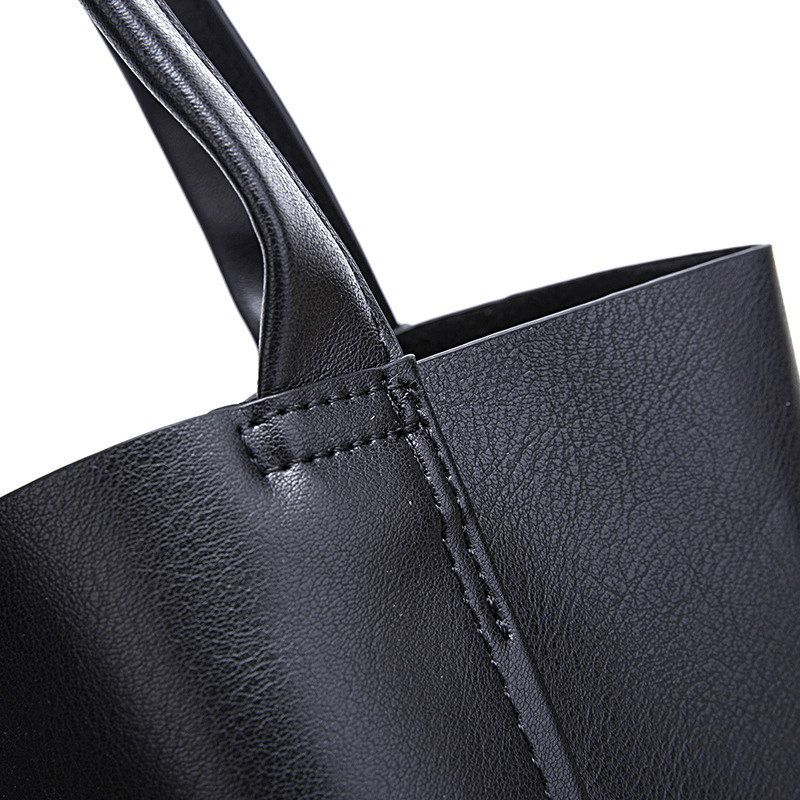 Retro Large Capacity Waxy Leather Tote Bag - Shah S. Sahota