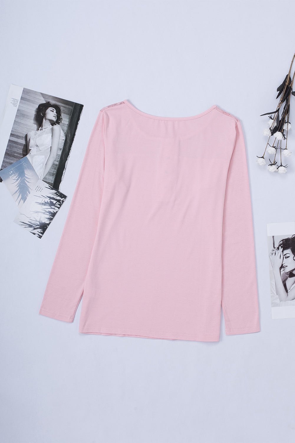 Contrast Lace Button Up Top - Shah S. Sahota