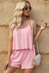 Ribbed Adjustable Spaghetti Strap Romper - Shah S. Sahota