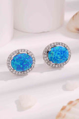 Opal Round Earrings