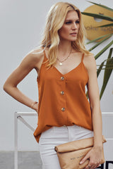 Buttoned Ruffled Tank Top - Shah S. Sahota