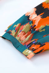 Abstract Print Belted Ruffle Hem Dress - Shah S. Sahota