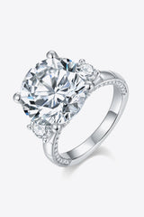 8.6 Carat Moissanite Platinum-Plated Ring - Shah S. Sahota