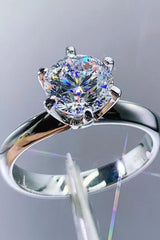 925 Sterling Silver 3 Carat Moissanite 6-Prong Ring - Shah S. Sahota