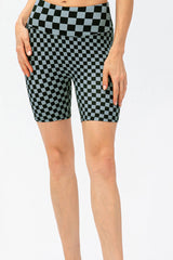 Checkerboard Exposed Seam Biker Shorts - Shah S. Sahota