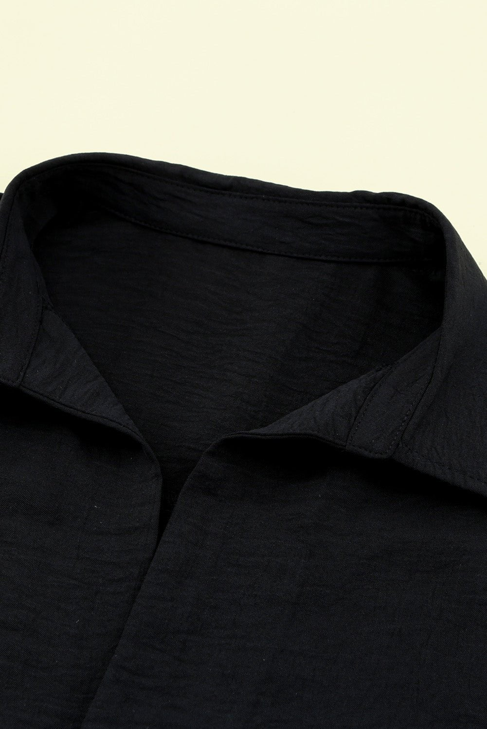 Textured Johnny Collar Three-Quarter Sleeve Blouse - Shah S. Sahota