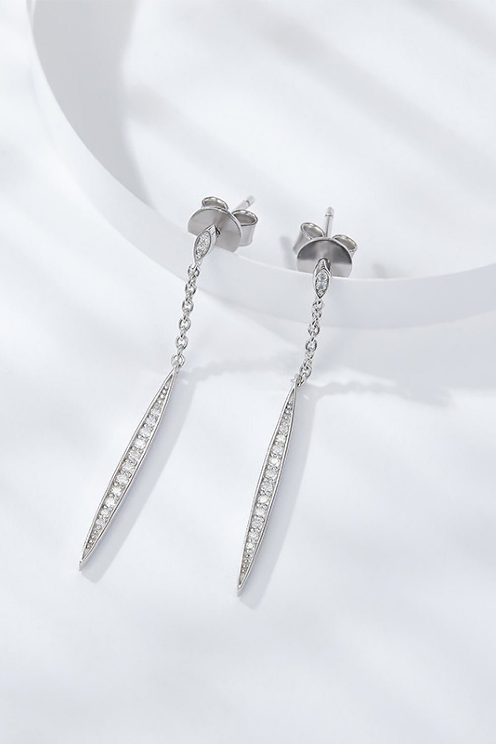 Elegant Moissanite 925 Sterling Silver Drop Earrings - Shah S. Sahota