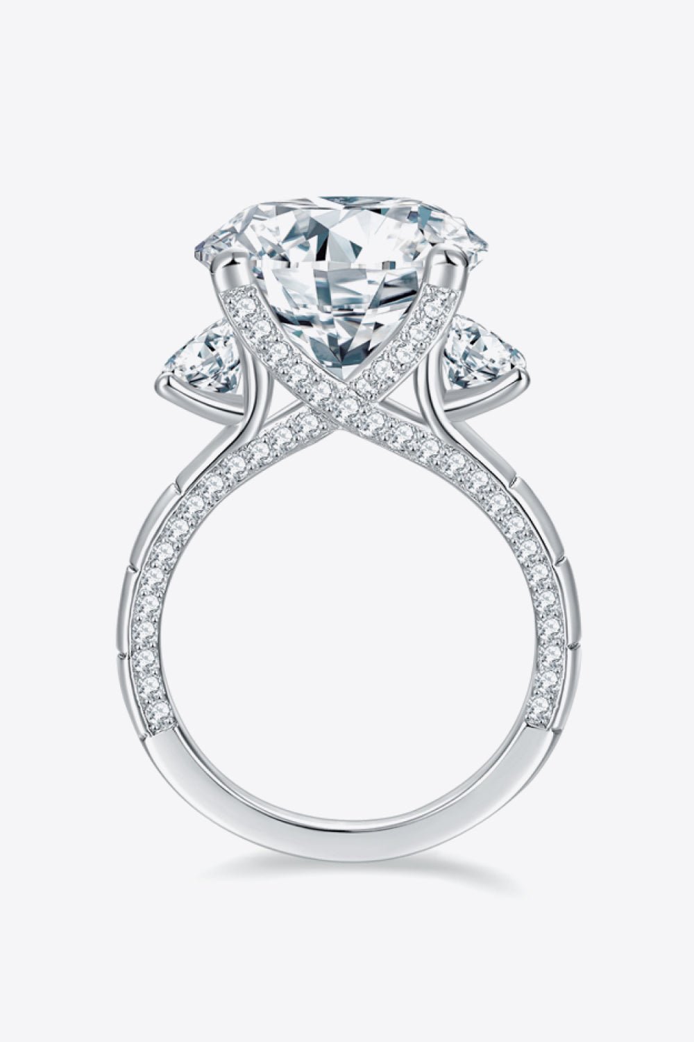 8.6 Carat Moissanite Platinum-Plated Ring - Shah S. Sahota