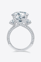 8.6 Carat Moissanite Platinum-Plated Ring - Shah S. Sahota