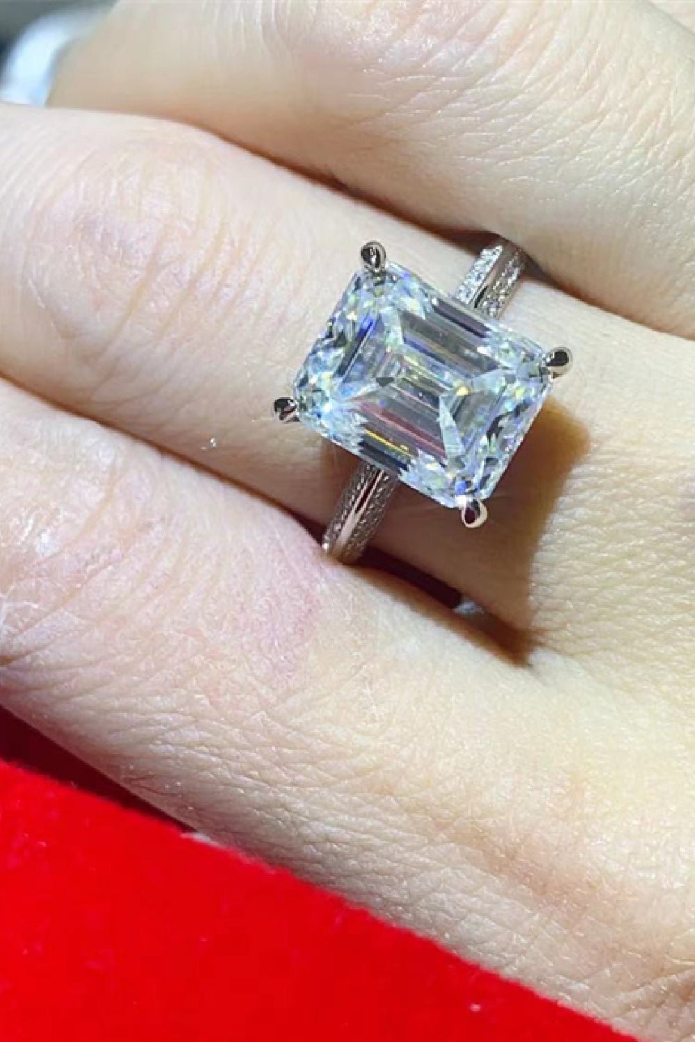 5 Carat Moissanite Platinum-Plated Ring - Shah S. Sahota