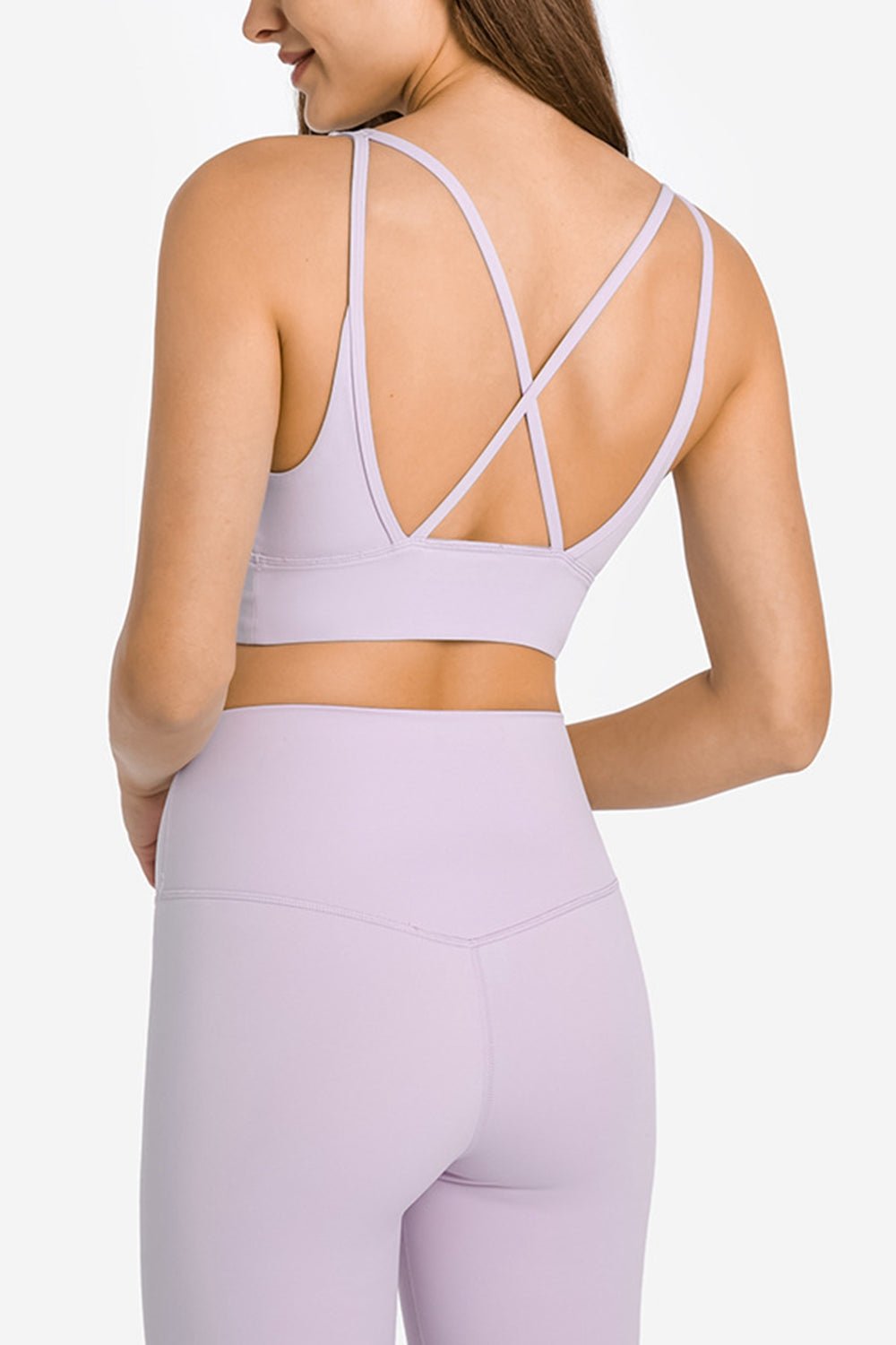 Crisscross Scoop Neck Sports Bra - Shah S. Sahota