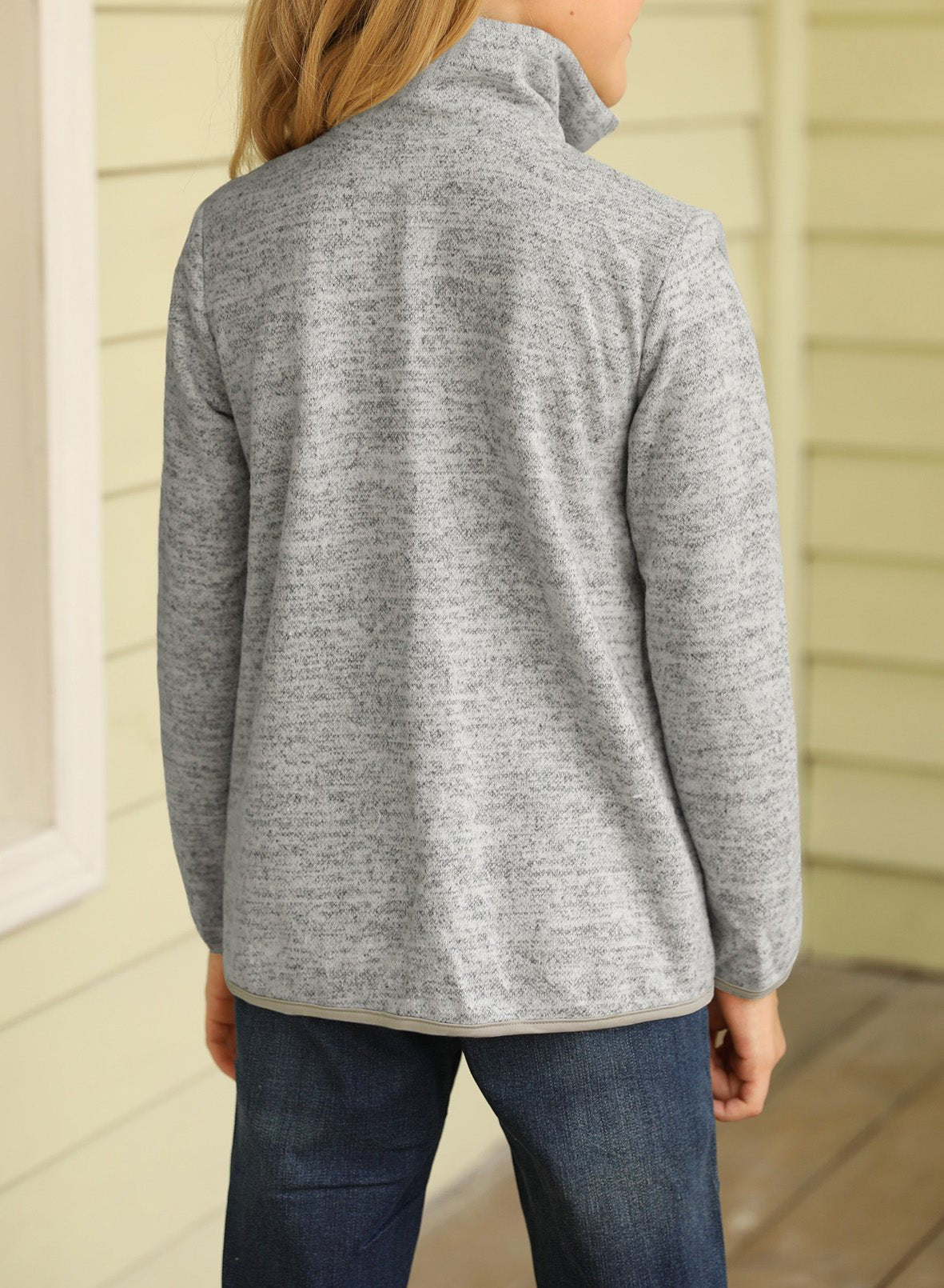 Kids Quarter-Zip Collar Sweatshirt with Kangaroo Pocket - Shah S. Sahota