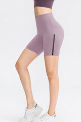 Elastic Waistband Side Mesh Biker Shorts - Shah S. Sahota