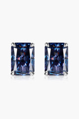 2 Carat Rectangle Moissanite 4-Prong Stud Earrings - Shah S. Sahota
