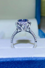 2 Carat Cobalt Blue Moissanite 925 Sterling Silver Ring - Shah S. Sahota