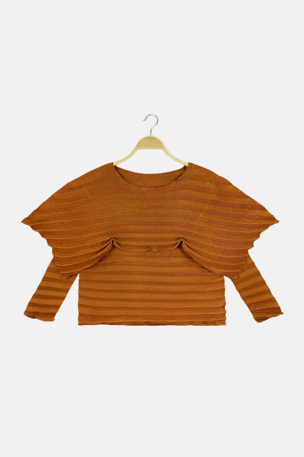 Accordion Pleated Cape Collar Top - Shah S. Sahota