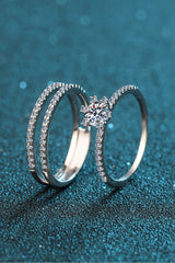 Moissanite 925 Sterling Silver Ring Set - Shah S. Sahota
