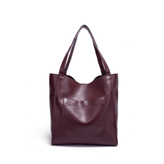 Retro Large Capacity Waxy Leather Tote Bag - Shah S. Sahota