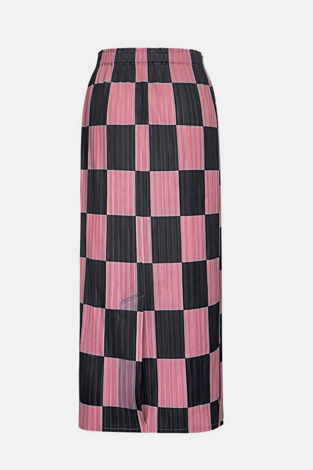 Checkered Accordion Pleated Midi Skirt - Shah S. Sahota