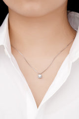 Moissanite Pendant Platinum-Plated Necklace - Shah S. Sahota