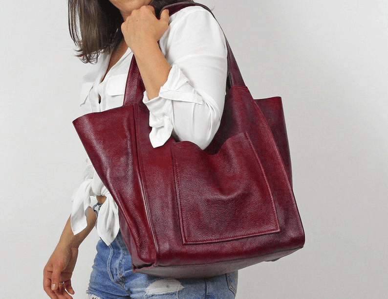 Retro Large Capacity Waxy Leather Tote Bag - Shah S. Sahota