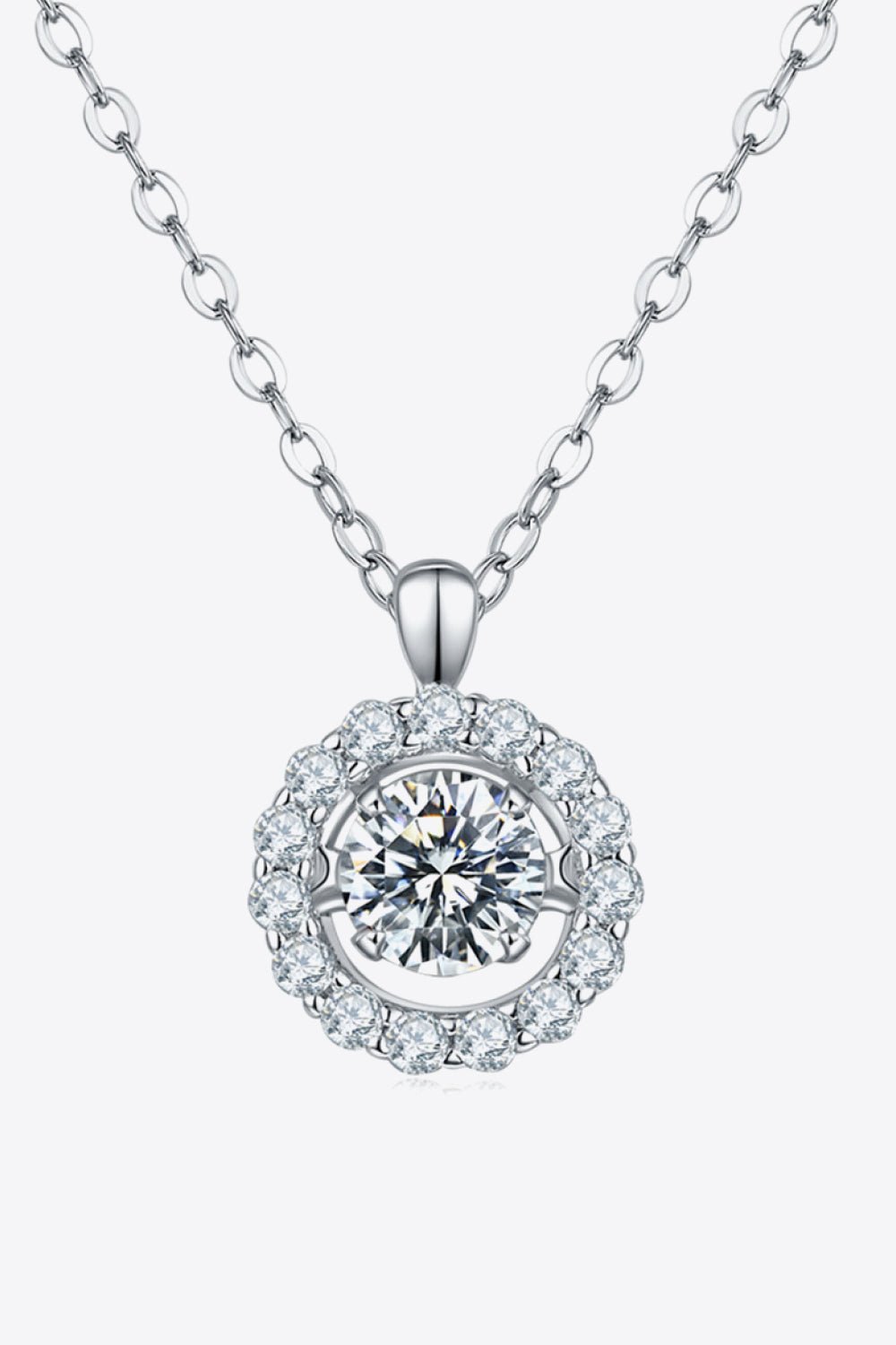Moissanite Round Pendant Chain Necklace - Shah S. Sahota