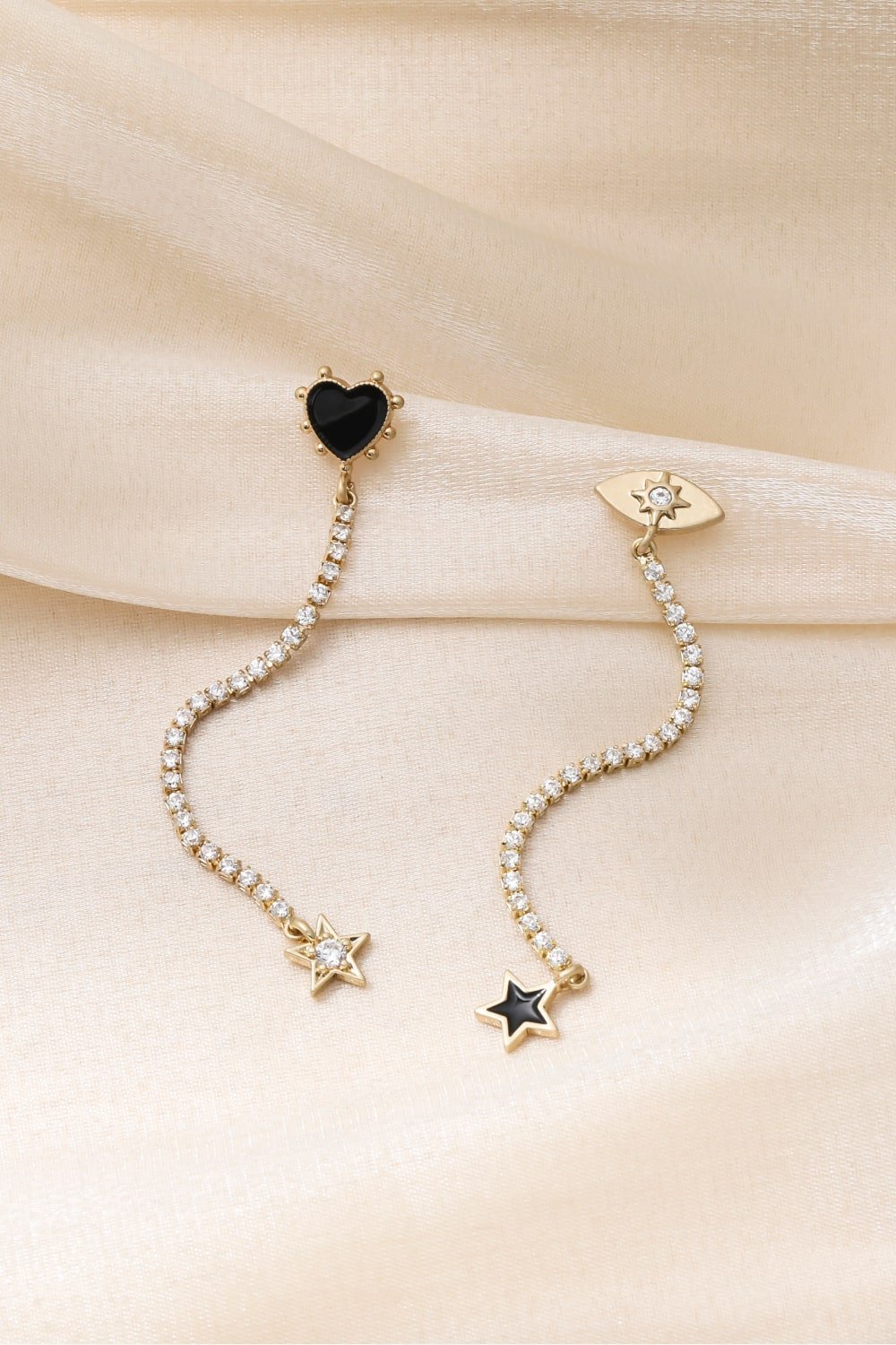 Cubic Zirconia Mismatched Drop Earrings - Shah S. Sahota