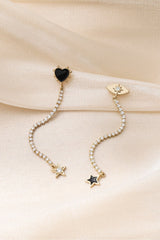 Cubic Zirconia Mismatched Drop Earrings - Shah S. Sahota