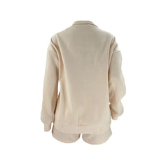 Stand-Up Collar Zipper Pullover Long-Sleeved Sweatshirts & Tie Shorts Lounge Sets - Shah S. Sahota