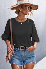 Flare Sleeve Round Neck Tee - Shah S. Sahota
