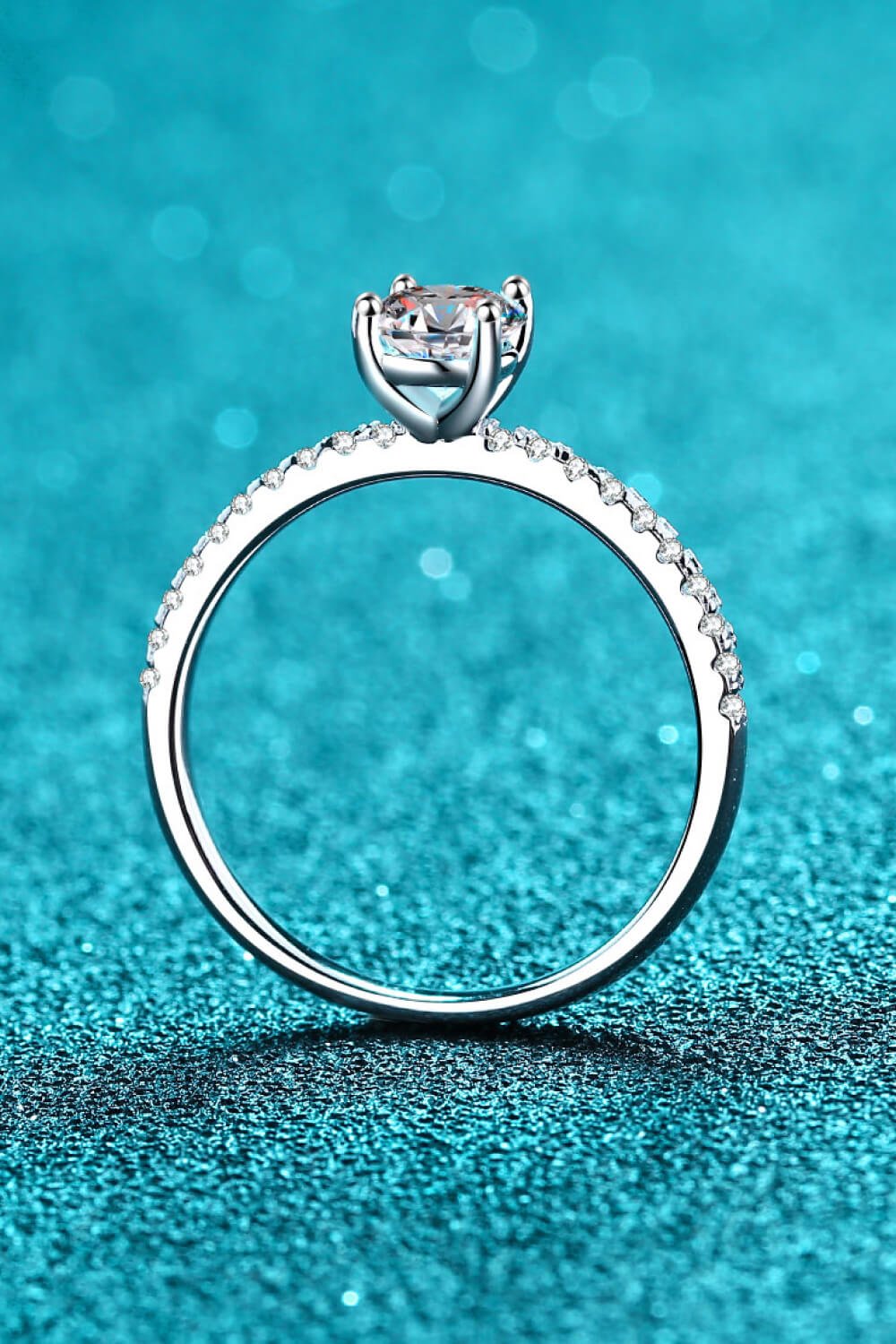 925 Sterling Silver Inlaid 1 Carat Moissanite Ring - Shah S. Sahota
