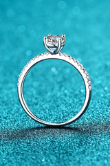 925 Sterling Silver Inlaid 1 Carat Moissanite Ring - Shah S. Sahota