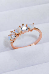 Moonstone and Zircon Heart Ring - Shah S. Sahota