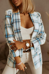 Lapel Long Sleeve Plaid Blaze - Shah S. Sahota