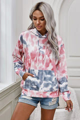 Tie-Dye Dropped Shoulder Drawstring Hoodie - Shah S. Sahota