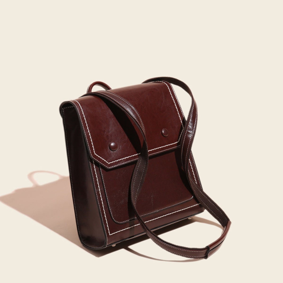 Retro Cover Type Oil Wax Leather Backpack - Shah S. Sahota