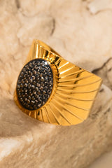 Wide Band Stainless Steel Open Ring - Shah S. Sahota