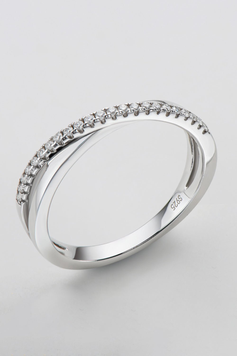 925 Sterling Silver Crisscross Moissanite Ring - Shah S. Sahota