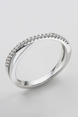 925 Sterling Silver Crisscross Moissanite Ring - Shah S. Sahota