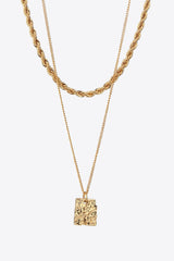 18K Gold Plated Double-Layered Twisted Pendant Necklace - Shah S. Sahota
