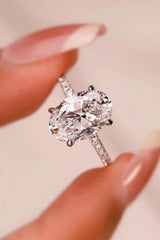 Platinum-Plated Side Stone 2 Carat Moissanite Ring - Shah S. Sahota